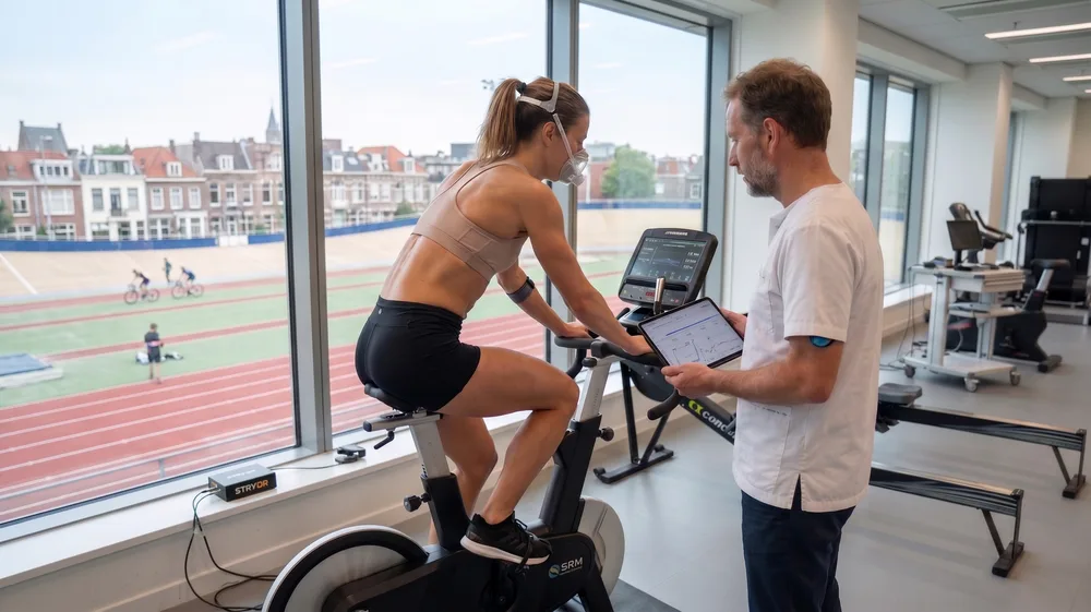 Assessment on a stationary bike, with live data on SplendoMonitor